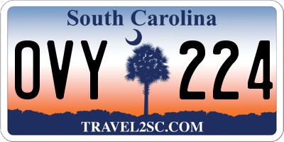 SC license plate OVY224