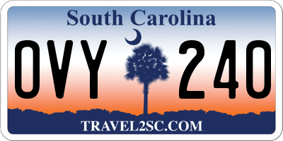 SC license plate OVY240