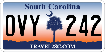 SC license plate OVY242