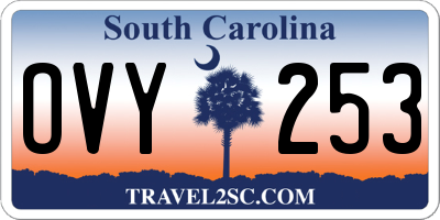 SC license plate OVY253