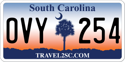 SC license plate OVY254