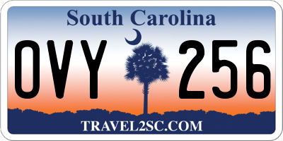SC license plate OVY256