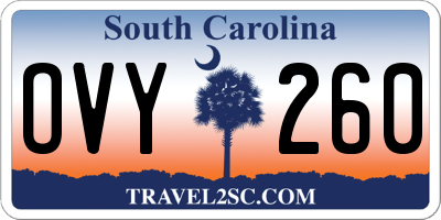 SC license plate OVY260