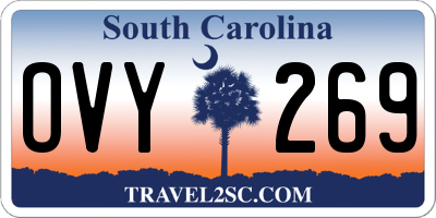 SC license plate OVY269