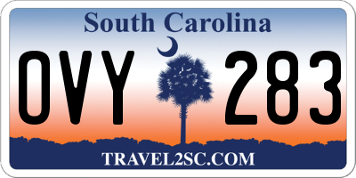 SC license plate OVY283