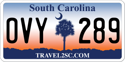 SC license plate OVY289