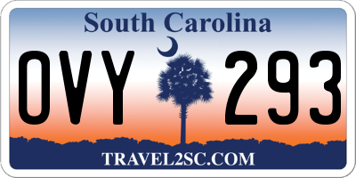 SC license plate OVY293