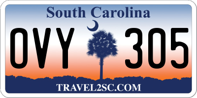 SC license plate OVY305