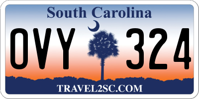 SC license plate OVY324