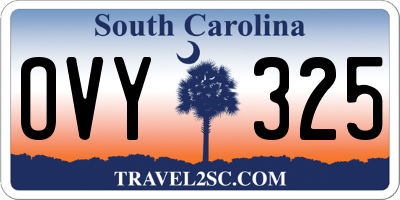 SC license plate OVY325