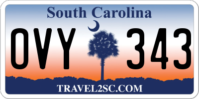 SC license plate OVY343