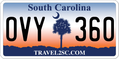 SC license plate OVY360