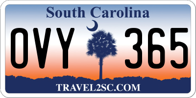 SC license plate OVY365