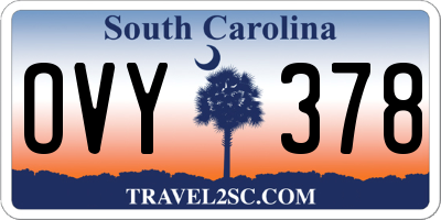 SC license plate OVY378