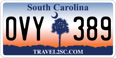 SC license plate OVY389