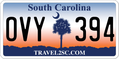 SC license plate OVY394