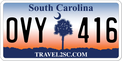 SC license plate OVY416