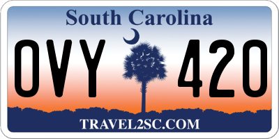 SC license plate OVY420