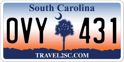 SC license plate OVY431