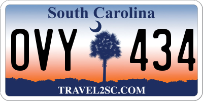 SC license plate OVY434