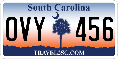 SC license plate OVY456