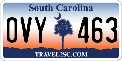 SC license plate OVY463
