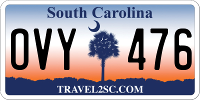 SC license plate OVY476