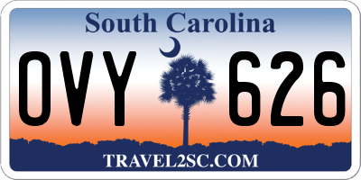 SC license plate OVY626