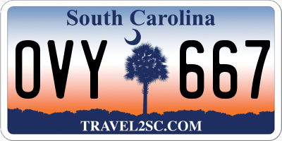 SC license plate OVY667