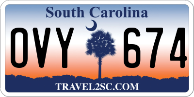 SC license plate OVY674