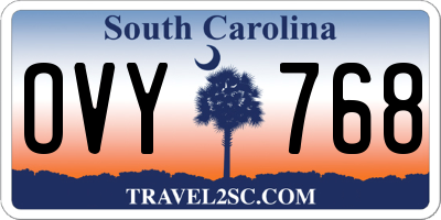SC license plate OVY768
