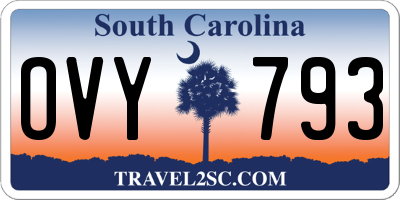 SC license plate OVY793