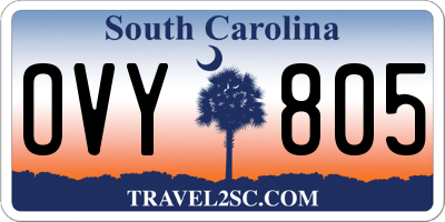 SC license plate OVY805