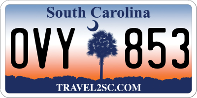 SC license plate OVY853