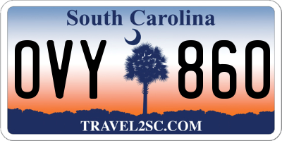 SC license plate OVY860
