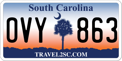 SC license plate OVY863