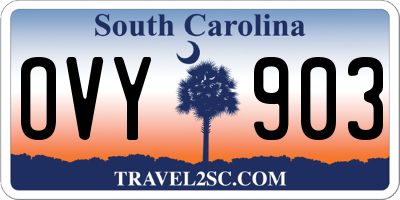 SC license plate OVY903