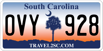 SC license plate OVY928