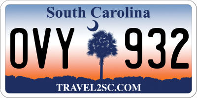 SC license plate OVY932