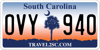 SC license plate OVY940