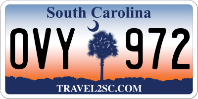 SC license plate OVY972