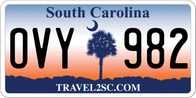 SC license plate OVY982