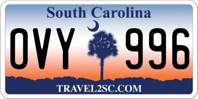 SC license plate OVY996