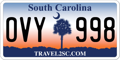 SC license plate OVY998