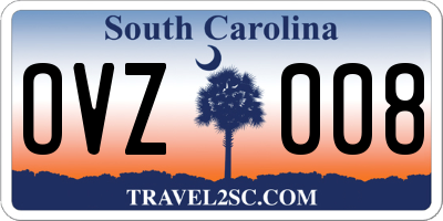 SC license plate OVZ008