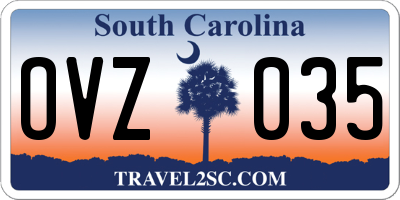 SC license plate OVZ035
