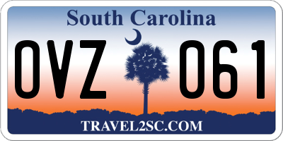 SC license plate OVZ061