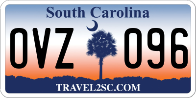 SC license plate OVZ096