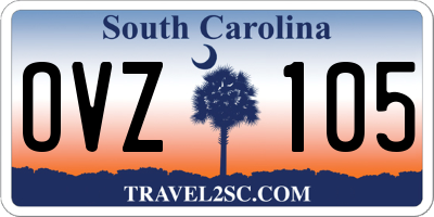 SC license plate OVZ105