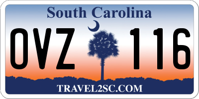SC license plate OVZ116
